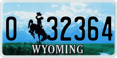 WY license plate 032364