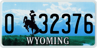 WY license plate 032376