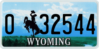 WY license plate 032544
