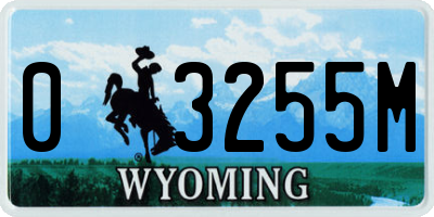 WY license plate 03255M