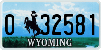 WY license plate 032581