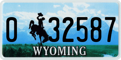 WY license plate 032587