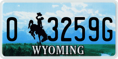 WY license plate 03259G