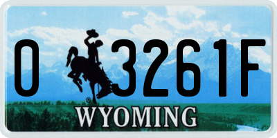 WY license plate 03261F