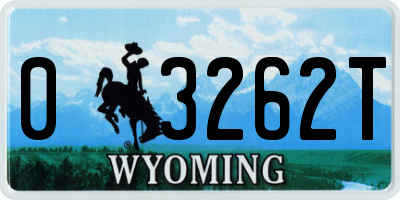 WY license plate 03262T