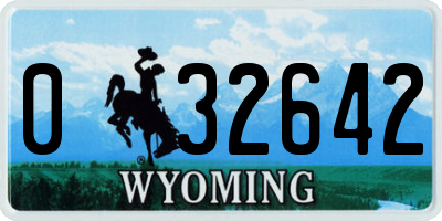 WY license plate 032642