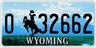 WY license plate 032662