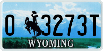 WY license plate 03273T