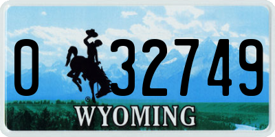 WY license plate 032749