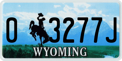 WY license plate 03277J