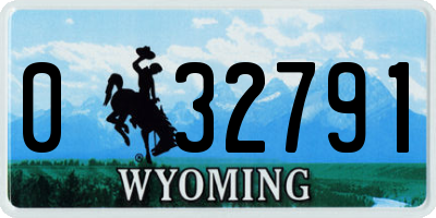 WY license plate 032791