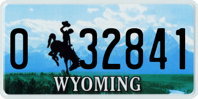 WY license plate 032841