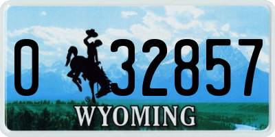 WY license plate 032857
