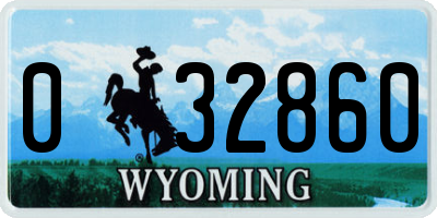 WY license plate 032860