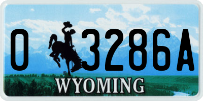WY license plate 03286A