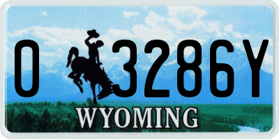 WY license plate 03286Y