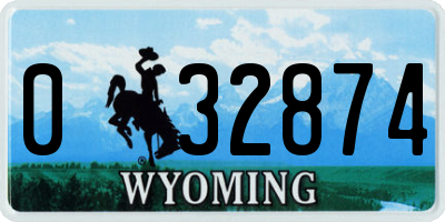 WY license plate 032874