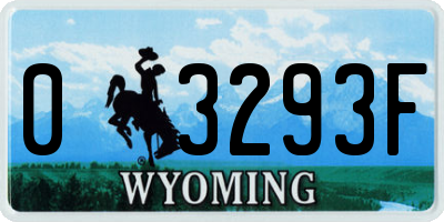 WY license plate 03293F