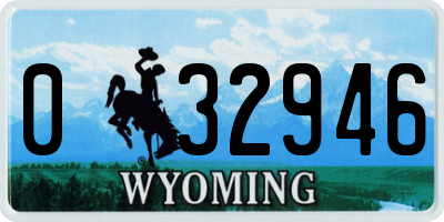 WY license plate 032946