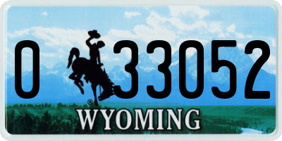 WY license plate 033052
