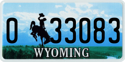 WY license plate 033083