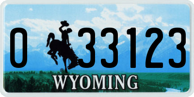 WY license plate 033123
