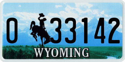 WY license plate 033142