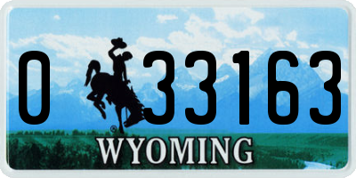 WY license plate 033163