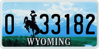 WY license plate 033182