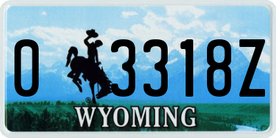 WY license plate 03318Z