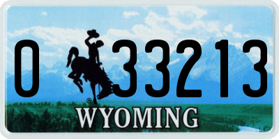WY license plate 033213