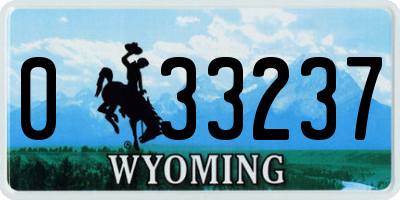WY license plate 033237