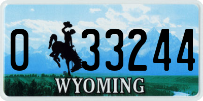 WY license plate 033244