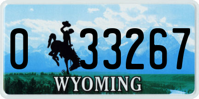 WY license plate 033267