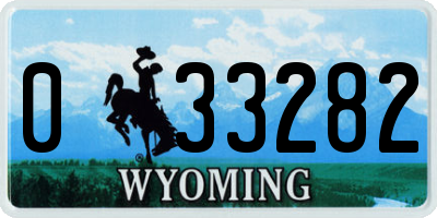 WY license plate 033282