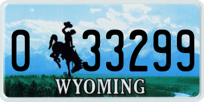 WY license plate 033299