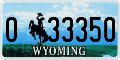 WY license plate 033350