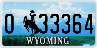 WY license plate 033364
