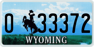 WY license plate 033372