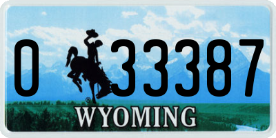 WY license plate 033387