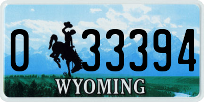 WY license plate 033394