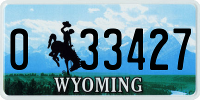 WY license plate 033427