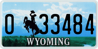WY license plate 033484
