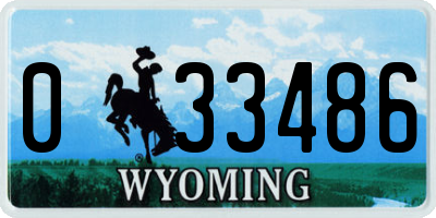 WY license plate 033486