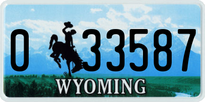 WY license plate 033587