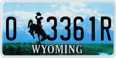 WY license plate 03361R