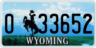 WY license plate 033652