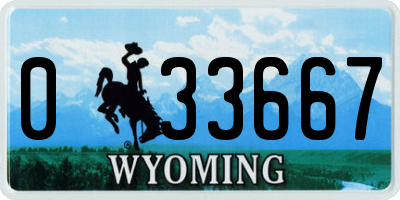 WY license plate 033667