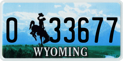 WY license plate 033677