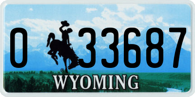 WY license plate 033687
